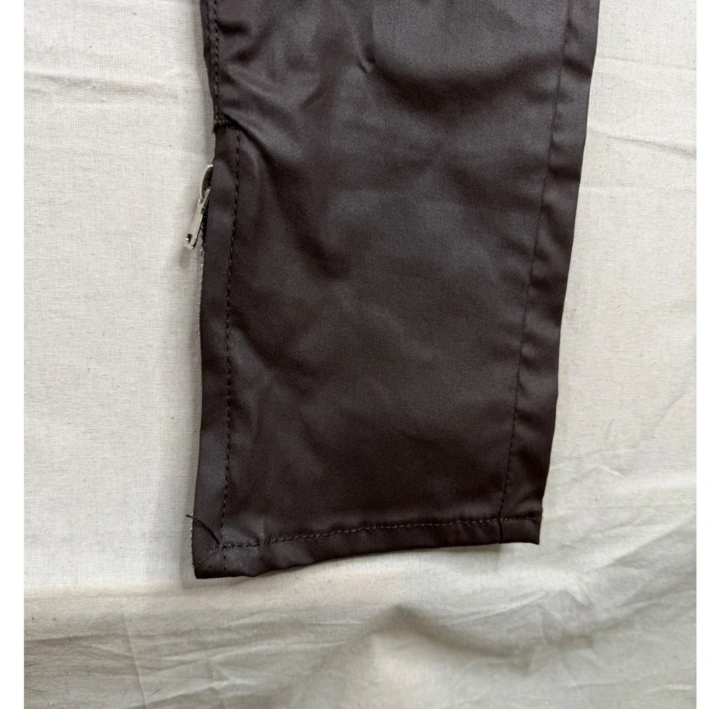 New Boohoo Man Skinny Button Fly Coated Jeans size 30 Dark Brown